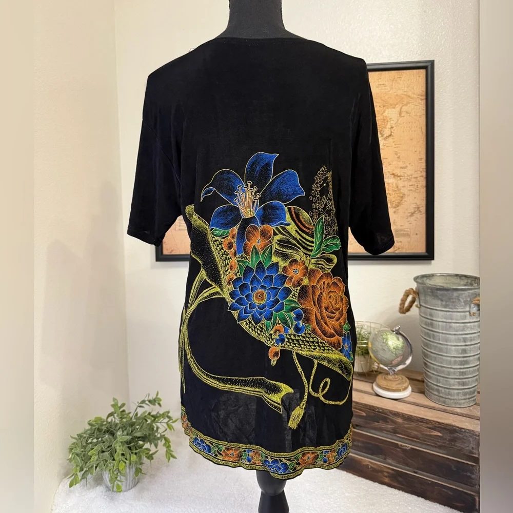 Women’s micro ribbed floral tee - Picture 3 of 6